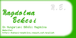 magdolna bekesi business card